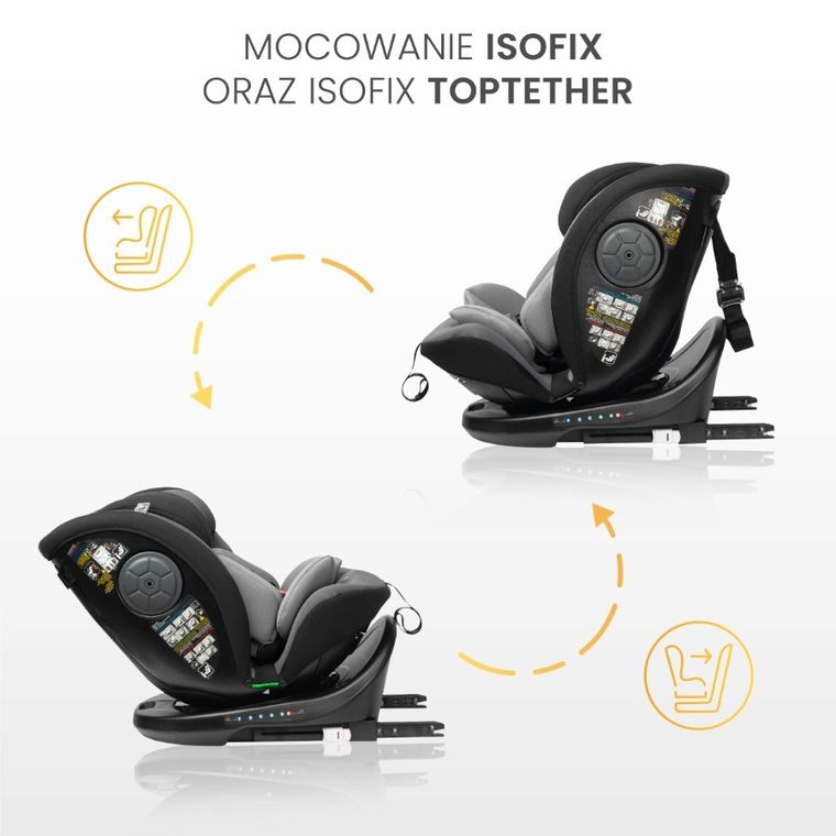 Caretero, Mokki I-Size, fotelik samochodowy, 40-150 cm, Grey