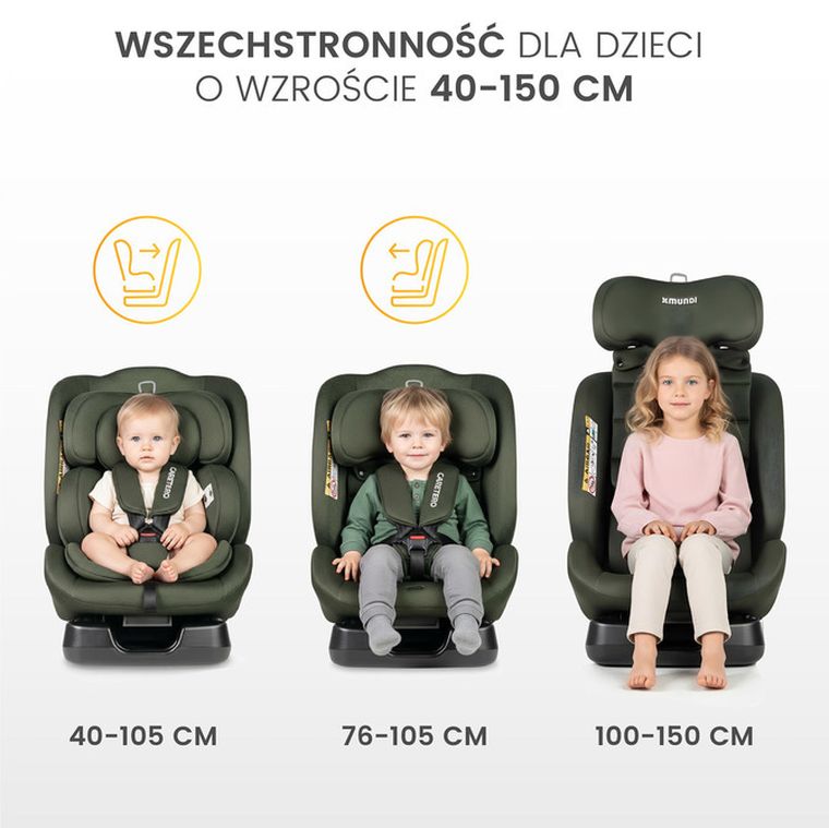 Caretero, Mundi, fotelik samochodowy, i-Size, green, 40-150 cm