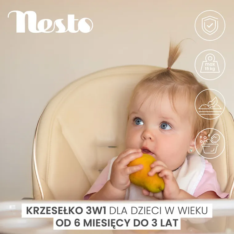 Caretero, Nesto, krzesełko do karmienia, pink