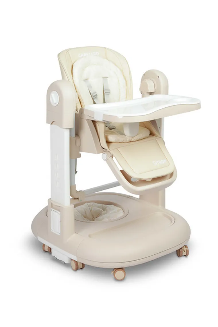 Caretero, Sitron 3w1, krzesełko do karmienia z funkcją huśtawki i chodzika, beige