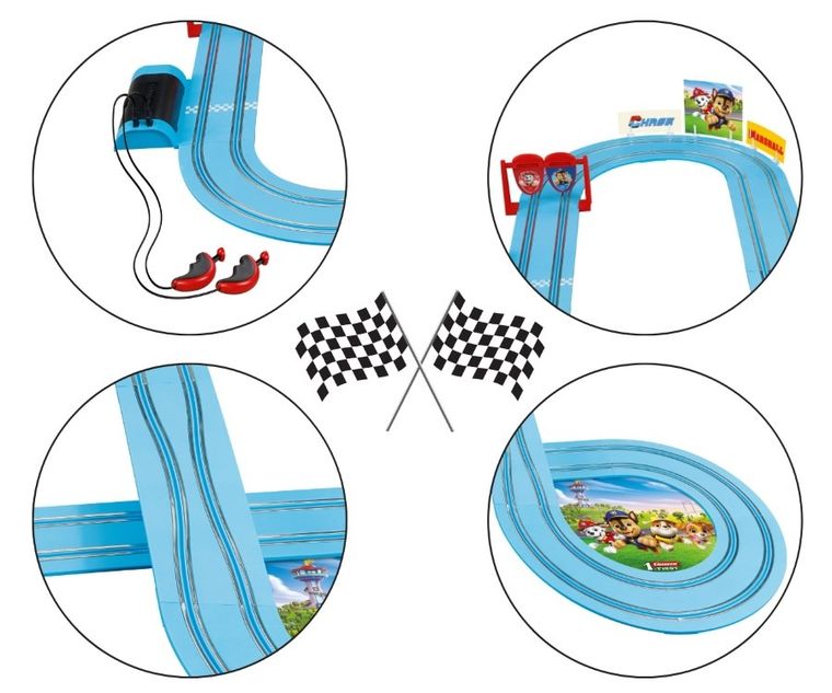 Carrera First, Psi Patrol, Track Patrol, tor wyścigowy z pojazdami, 2,9m