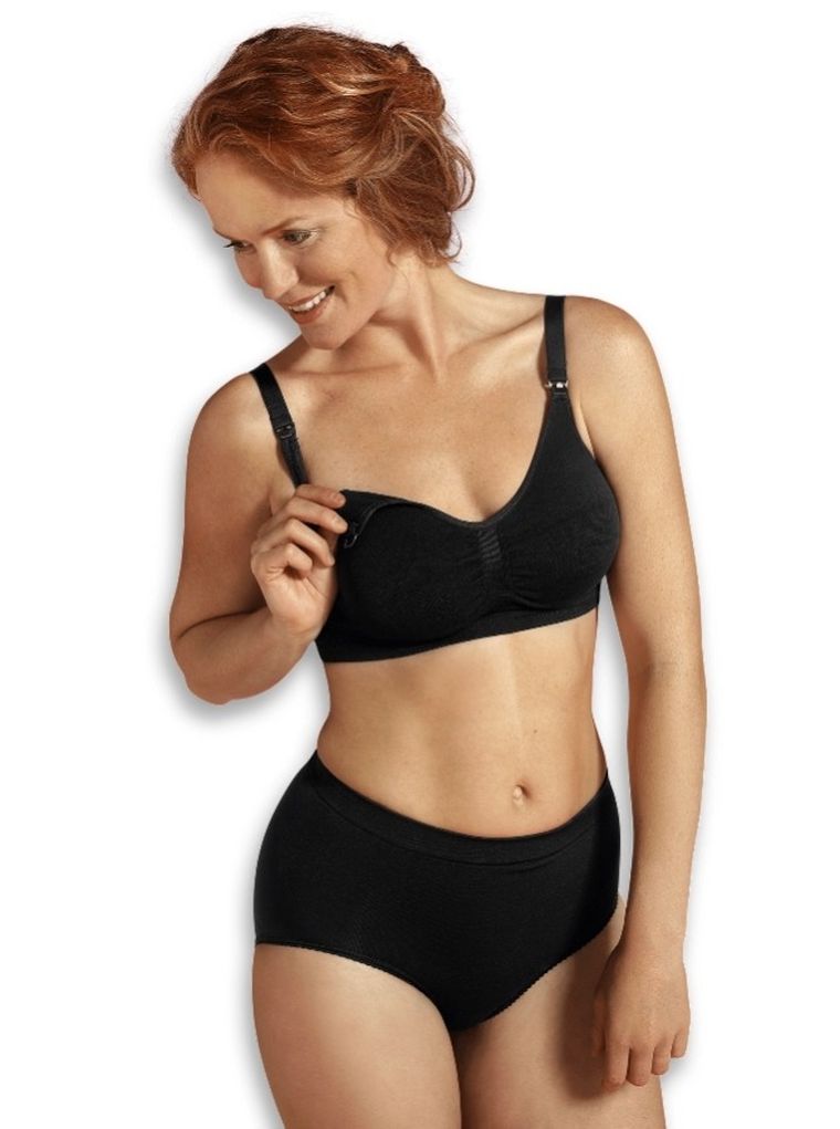 Carriwell, bezszwowy biustonosz do karmienia, czarny, rozmiar M