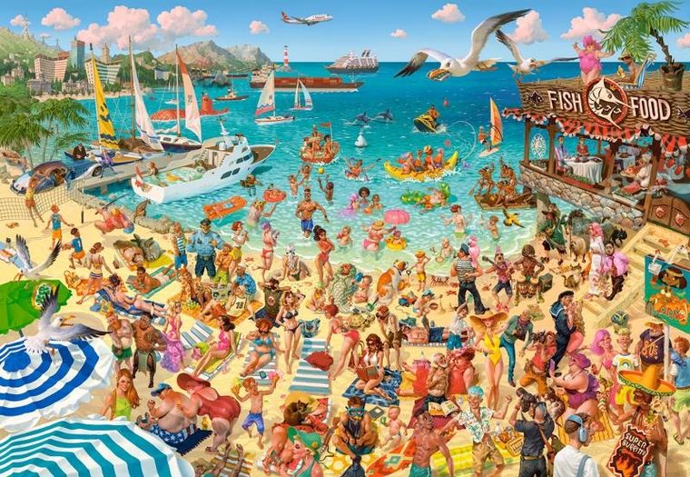 Castorland, Art Collection, Fun By The Sea, puzzle, 1000 elementów