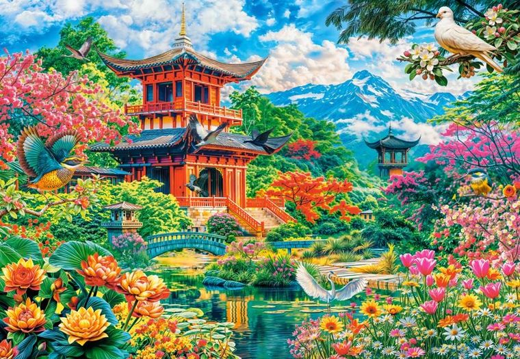 Castorland, Spring Garden of Harmony, puzzle, 1000 elementów