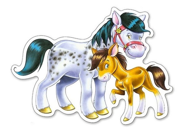 Castorland, Zwierzęta z dziećmi, puzzle 4w1, 22 elementy