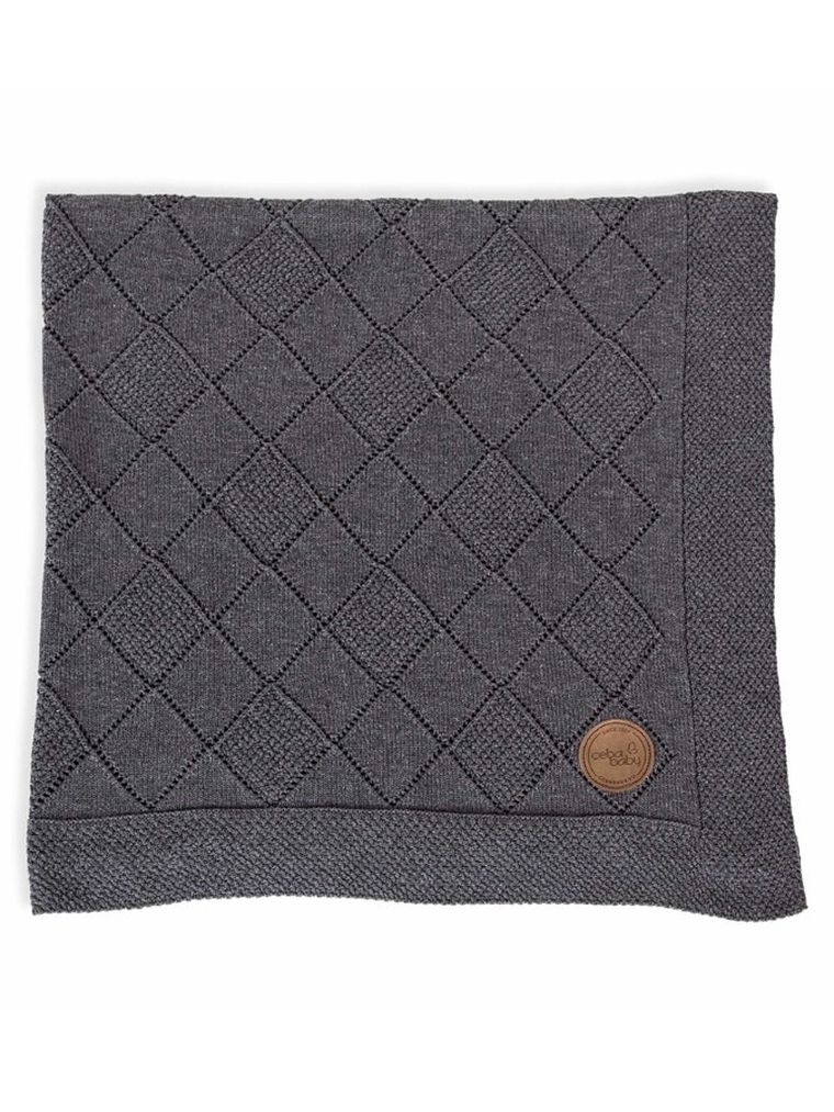 Ceba Baby, kocyk dziecięcy, grafitowy, 90-90 cm