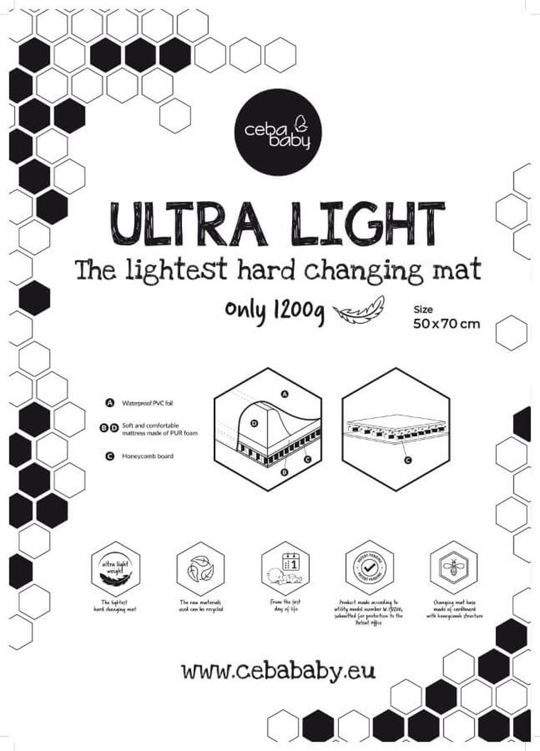 Ceba Baby, Ultra Light, Fox with Balloon, przewijak twardy, krótki, 50-70 cm