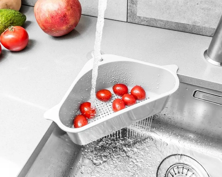 Cedzak i ociekacz narożny, biały