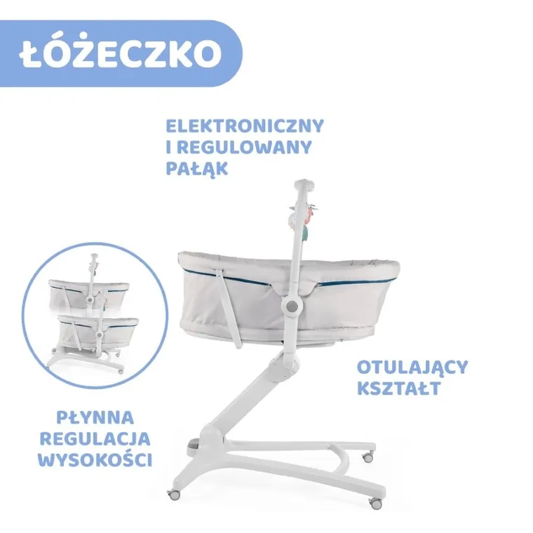 Chicco, Baby Hug 4in1, kołyska, leżaczek, krzesełko, Glacial