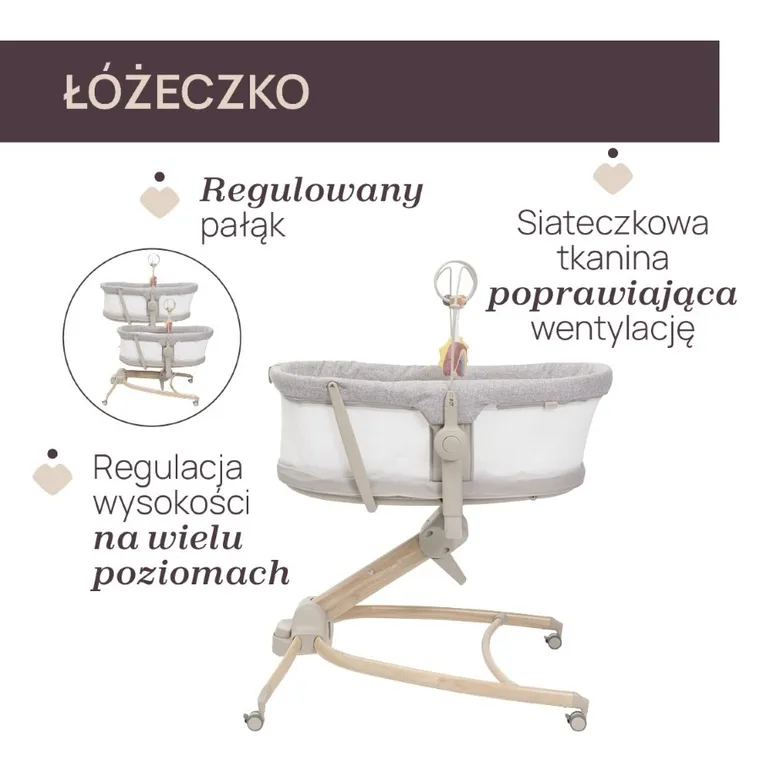 Chicco, Baby Hug Armonia, 4w1: łóżeczko, leżaczek i krzesełko do karmienia, scandinavian