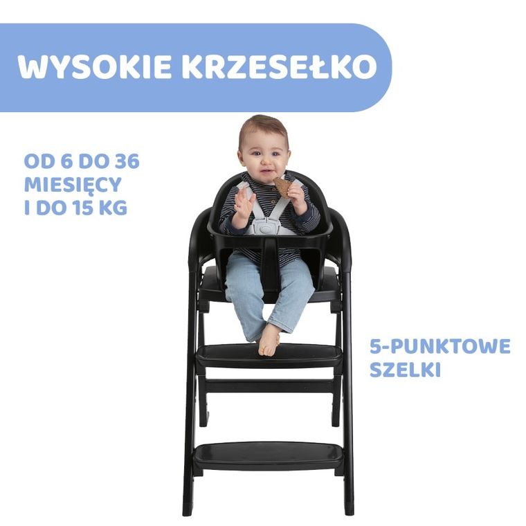 Chicco, Crescendo Lite, krzesełko do karmienia, Cairo Coal