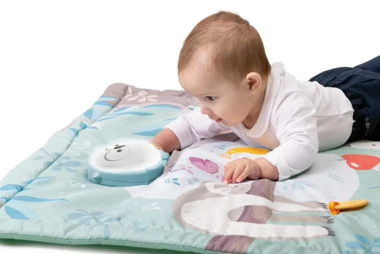 Chicco, First Dreams, Relax & Play Mat, interaktywna mata 2w1 z lampką i melodiami, sowa