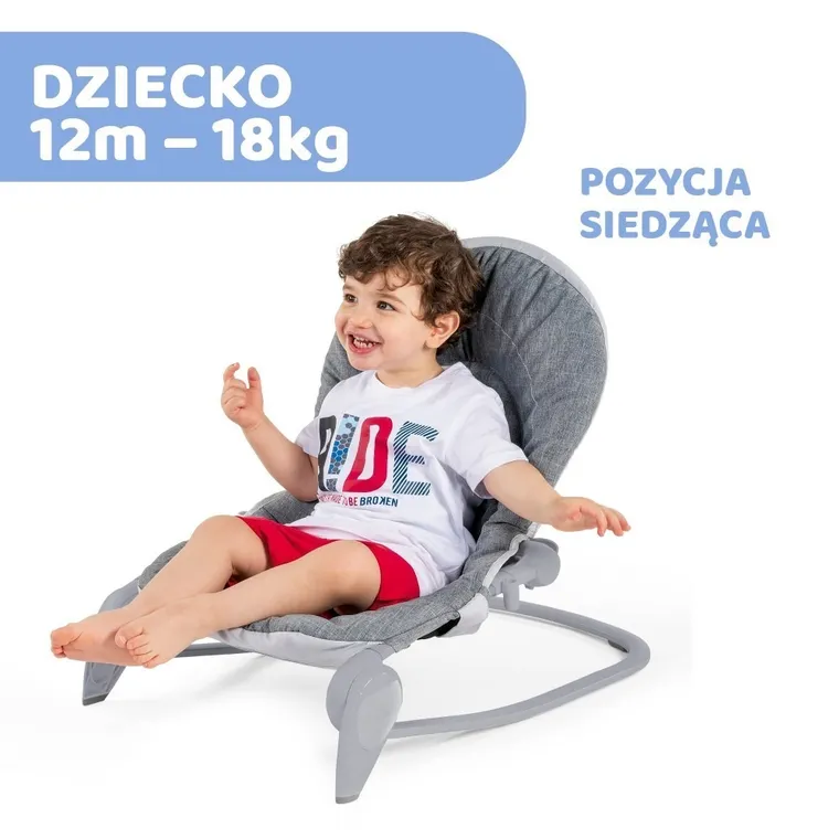 Chicco, Hoopla, leżaczek, bujaczek, 2w1, titanium