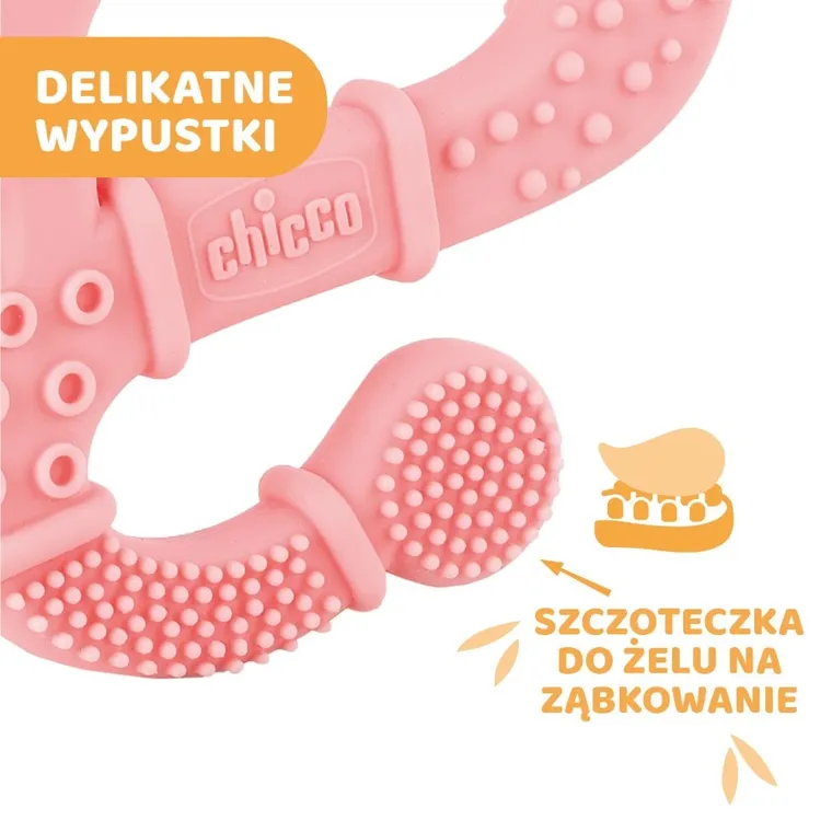 Chicco, Jaszczurka, gryzak miękki, różowa