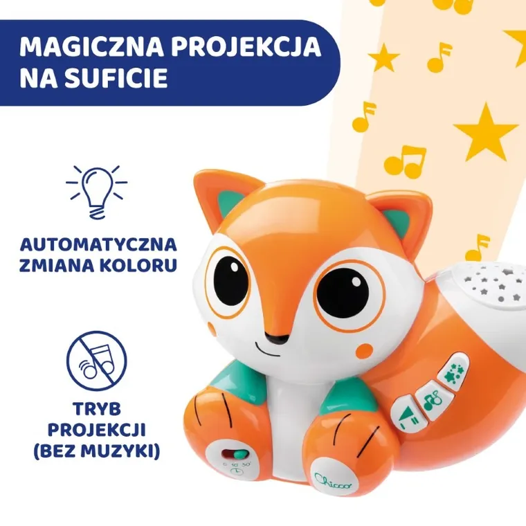Chicco, Magic Forest, kolorowy projektor Foxy