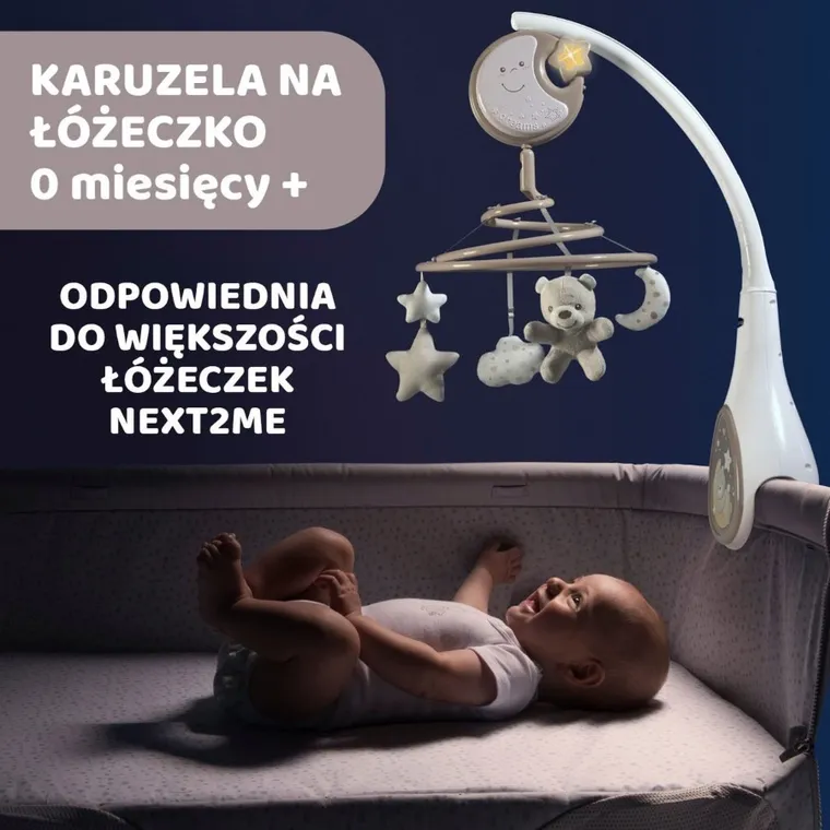 Chicco, Next2Dreams, karuzela 3w1, beżowa