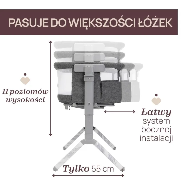 Chicco, Next2Me Armonia, łóżeczko dostawne, carrara