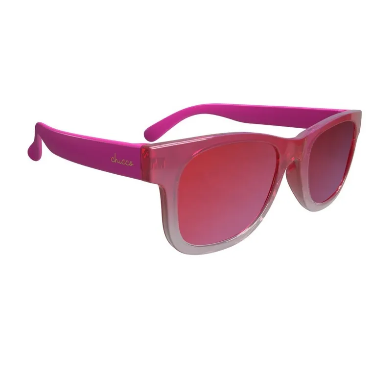 Chicco, okulary przeciwsłoneczne + etui, 24m+, różowe