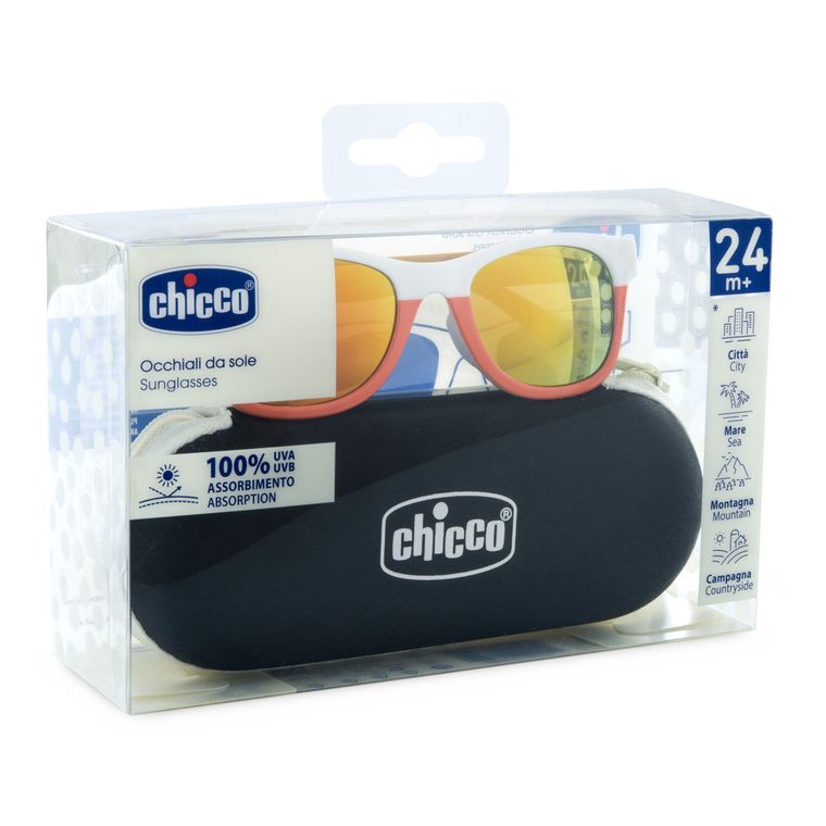 Chicco, okulary przeciwsłoneczne, smoky lenses, red, 24 m+