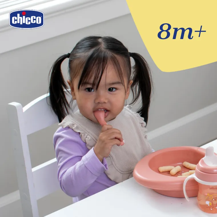 Chicco, pierwsza łyżeczka, brzoskwiniowa, 8m+