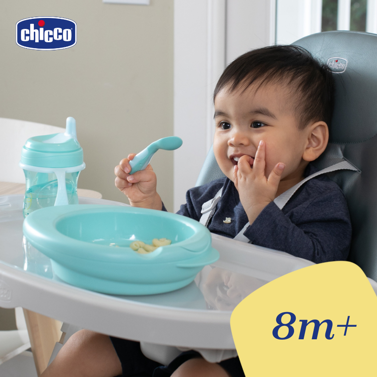 Chicco, pierwsza łyżeczka, turkusowa, 8m+