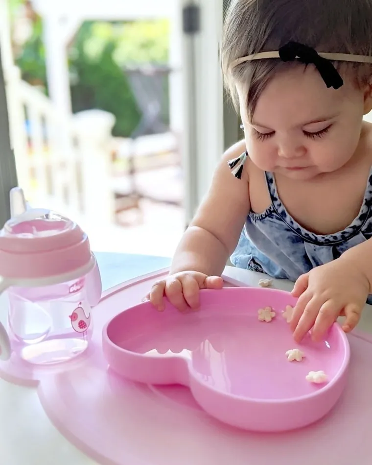 Chicco, Serce, talerz silikonowy z przyssawką, różowy, 9m+