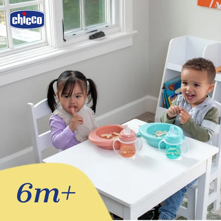 Chicco, talerz podgrzewany, brzoskwiniowy, 6m+