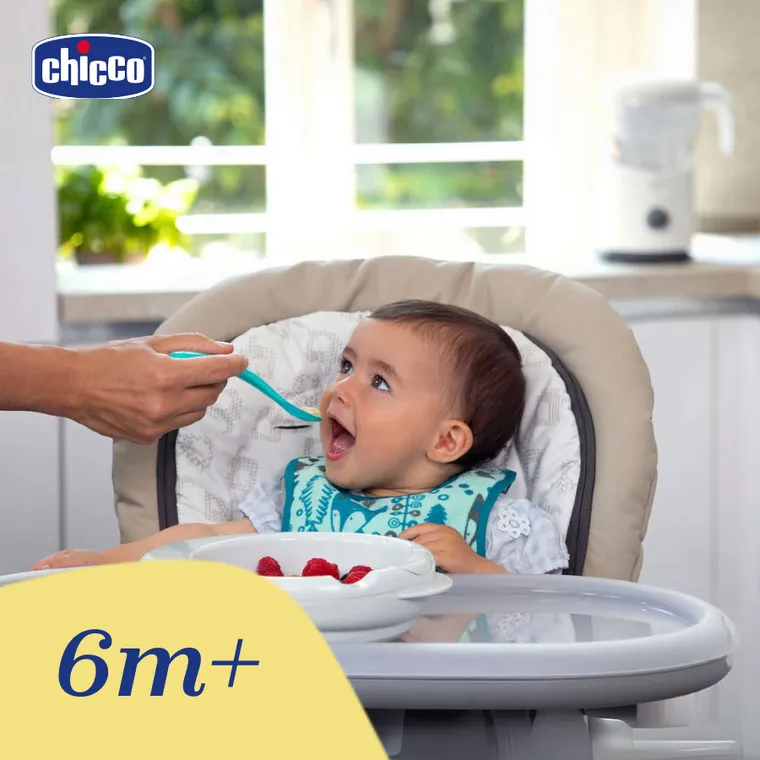 Chicco, talerz podgrzewany, szary, 6m+