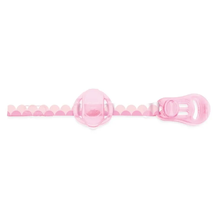 Chicco, tasiemka z etui do smoczka, różowa