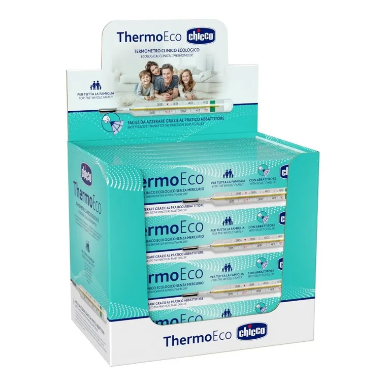 Chicco, termometr szklany, bezrtęciowy, eco, 1 szt.