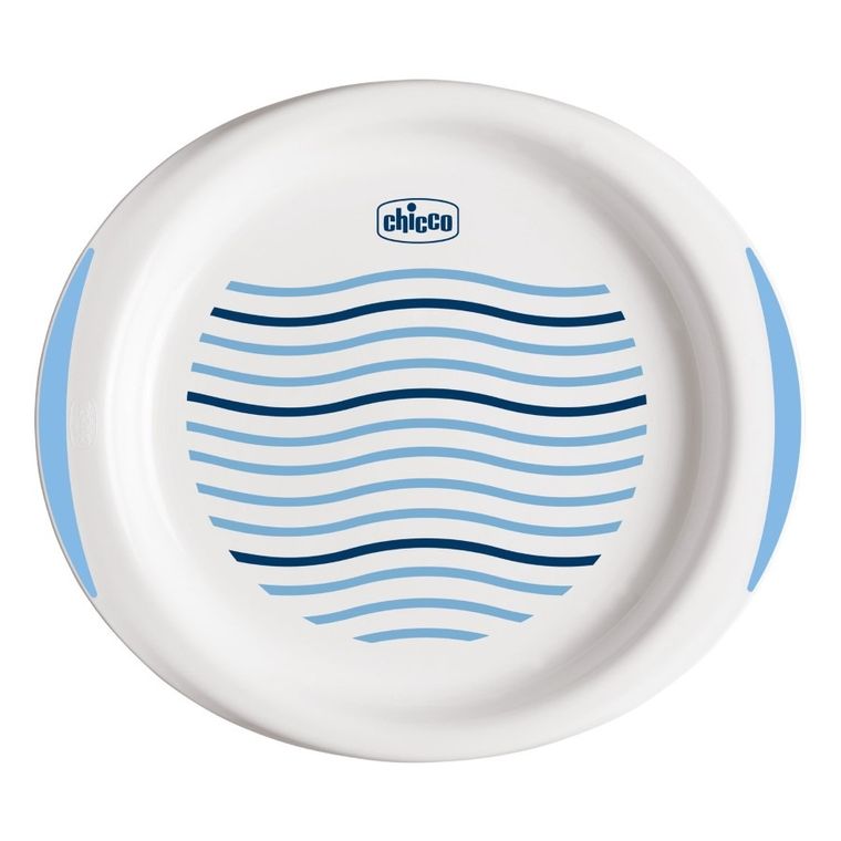 Chicco, zestaw 2 talerzy, niebieski, 12m+