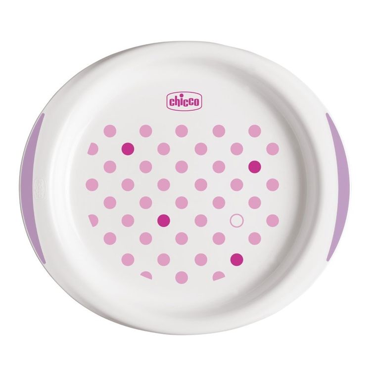 Chicco, zestaw 2 talerzy, różowy, 12m+