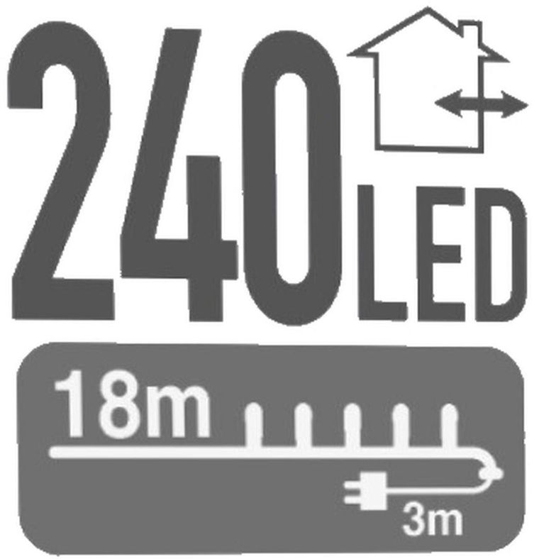 Christmas Decoration, lampki choinkowe, łańcuch świetlny 240 led, zimny biały