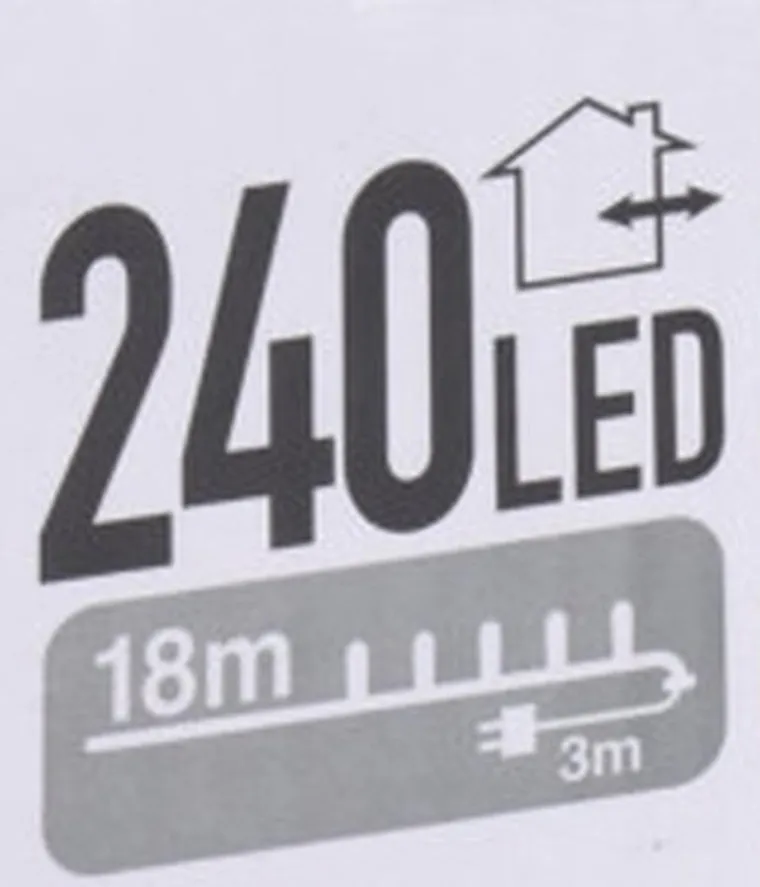 Christmas Gifts, lampki choinkowe, łańcuch świetlny, 240 LED, zimny biały