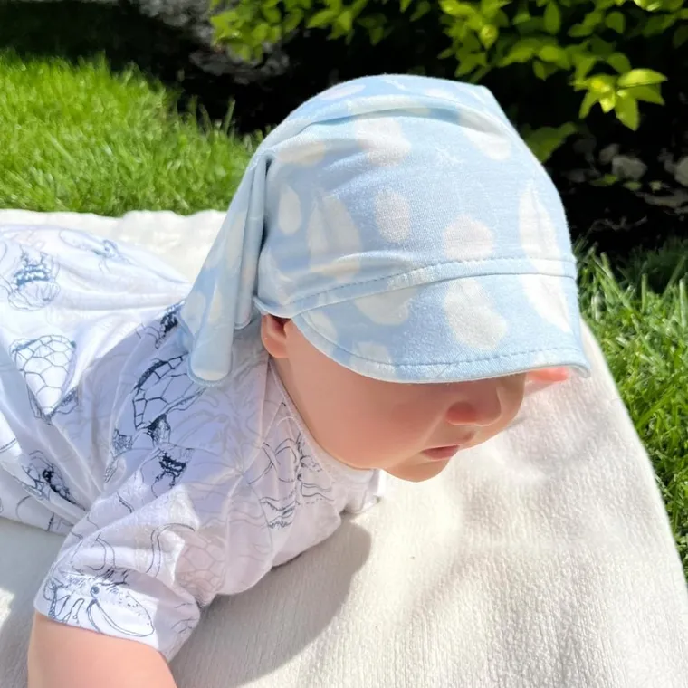 Chustka na głowę chłopięca, bambusowa, niebieska, Eevi