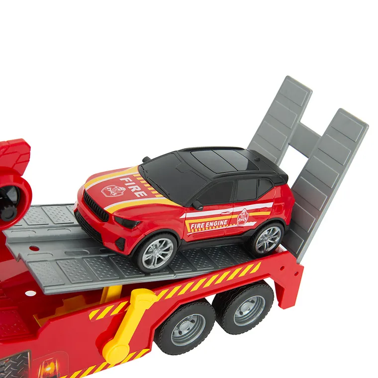 City Fire, straż pożarna, zestaw pojazdów ratunkowych na lawecie, 1:14