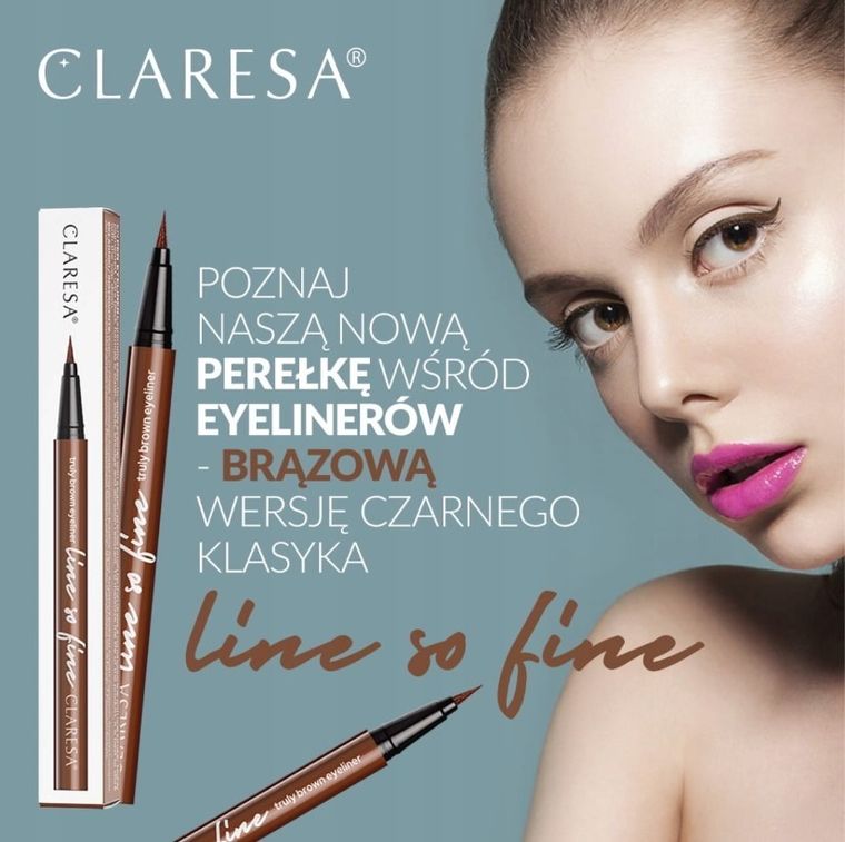 Claresa, Line So Fine, eyeliner w pisaku, brown