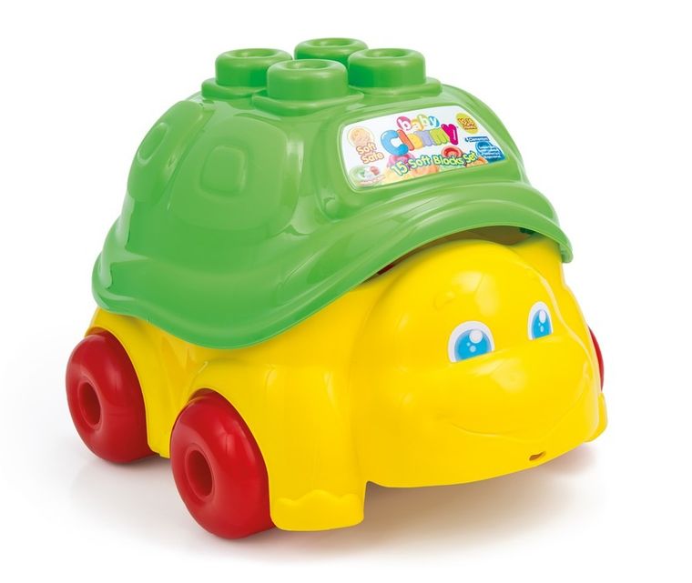 Clementoni, Baby Clemmy, Koszyk żółwik, klocki, 15 elementów