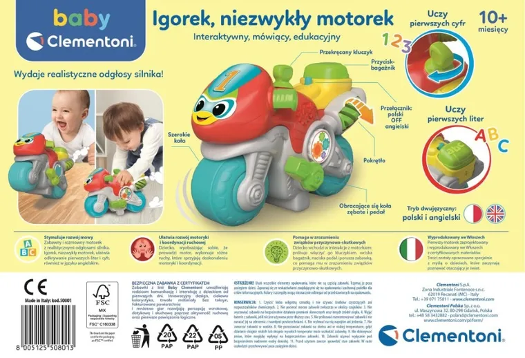 Clementoni, Baby, interaktywny motor edukacyjny