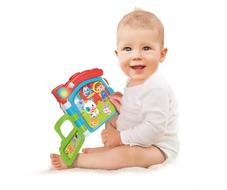 Clementoni, Baby, książeczka farma, książka interaktywna z dźwiękami