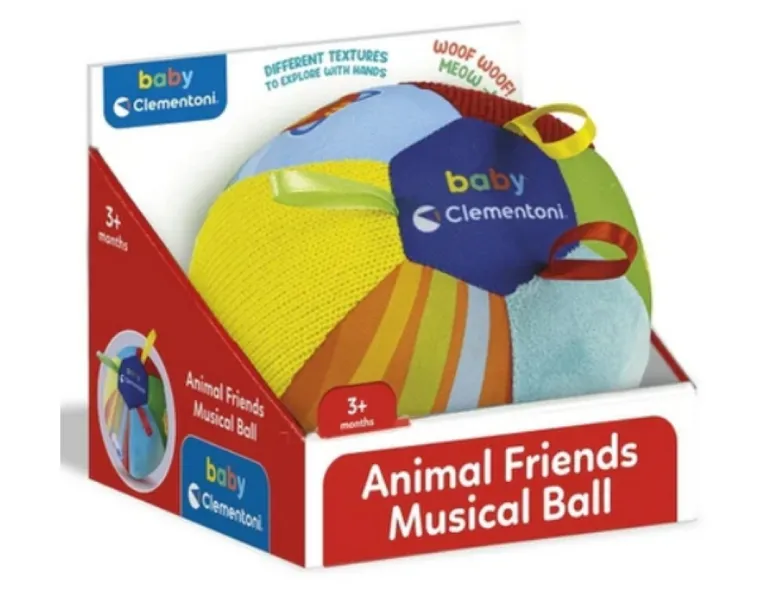 Clementoni, Baby, Muzyczna piłka, zwierzątka, zabawka interaktywna