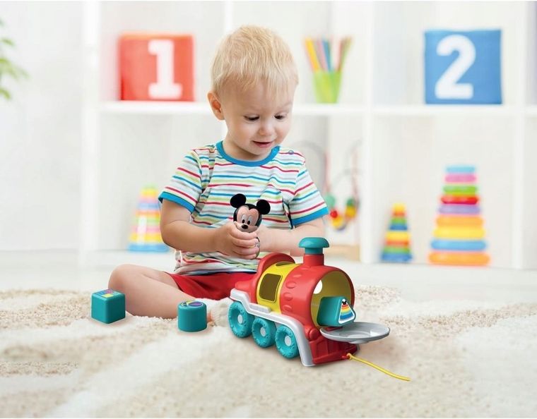 Clementoni, Baby, Myszka Miki, Pociąg sortet kształtów
