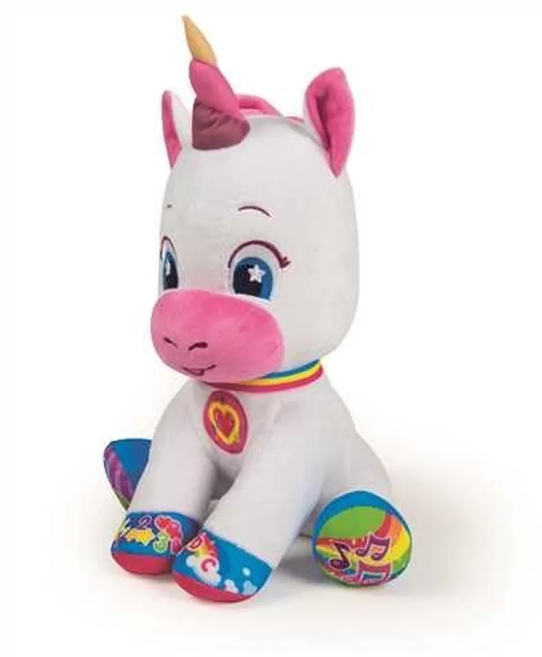 Clementoni, Baby, pluszowy jednorożec, maskotka interaktywna, 29 cm