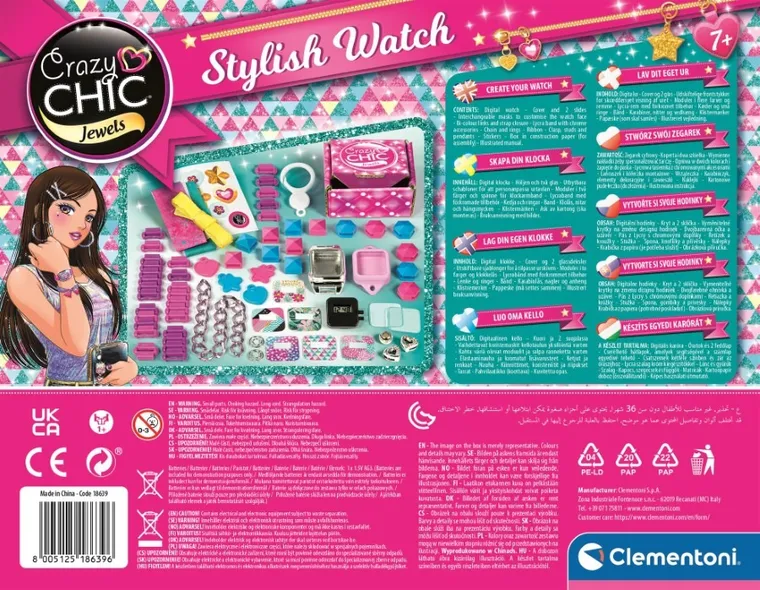 Clementoni, Crazy Chic, Zegarek, zestaw kreatywny