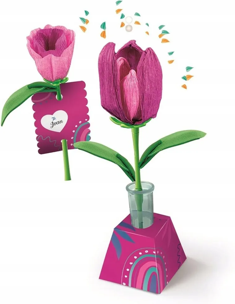 Clementoni, Idea, mini fabryka kwiatów, tulipan, zestaw kreatywny