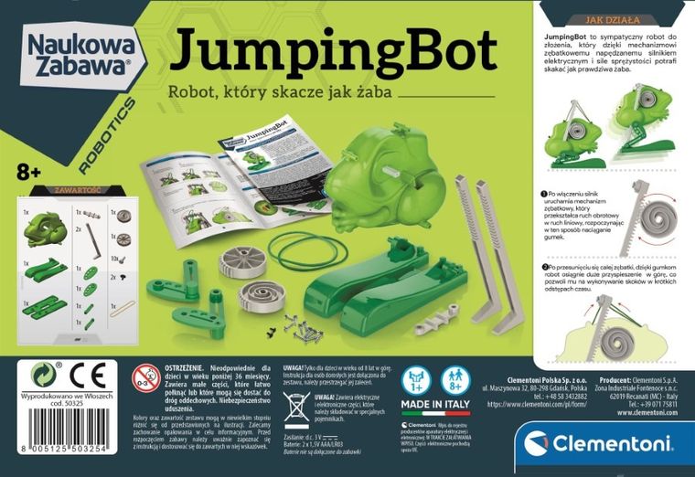 Clementoni, Naukowa Zabawa, JumpingBot, skaczący robot, zestaw edukacyjny