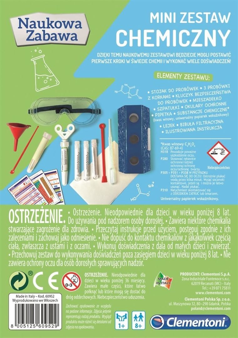 Clementoni, Naukowa Zabawa, mini zestaw chemiczny
