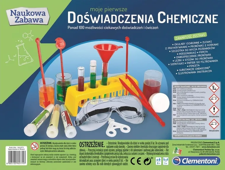 Clementoni, Naukowa Zabawa, Moje pierwsze doświadczenia chemiczne, zestaw naukowy