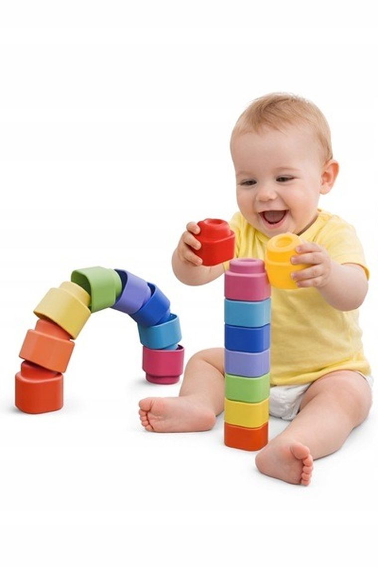 Clementoni, Soft Clemmy, Magiczna Tęcza, miękkie klocki, 9 elementów