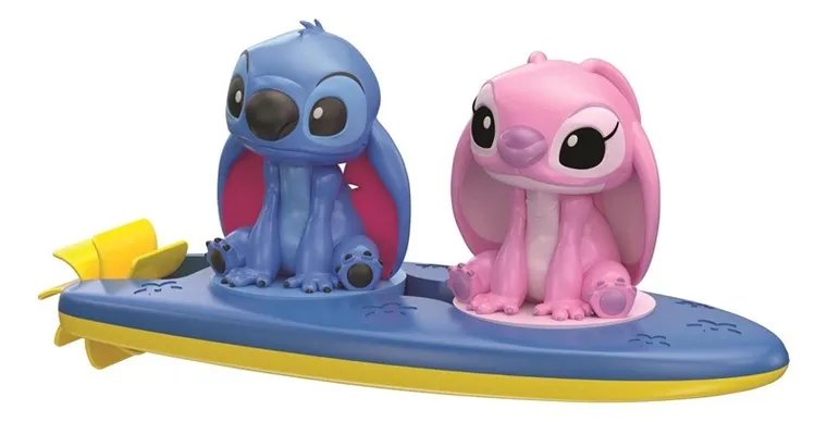Clementoni, Stitch i Angel z deską surfingową, zestaw zabawek do kąpieli
